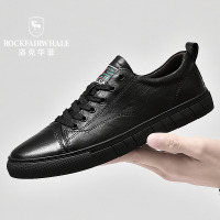 Rock Fairwhale洛克华菲男鞋2021新款小白鞋休闲皮鞋男夏季真皮牛皮透气欧洲站板鞋