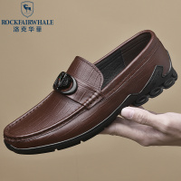 Rock Fairwhale洛克华菲正品男鞋夏季真皮软皮软底英伦皮鞋潮流休闲鞋男士豆豆鞋