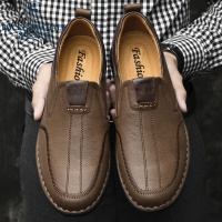 洛克华菲皮鞋男真皮夏季2023新款男士休闲鞋一脚蹬软皮软底透气鞋子