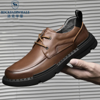 洛克华菲休闲皮鞋男士英伦风2023新款冬季真皮商务正装结婚新郎西装鞋