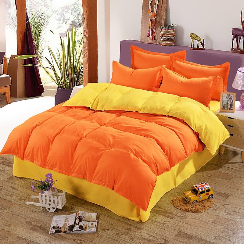 晶丽莱升级素色双拼四件套 床上用品 简约床单被套4件套