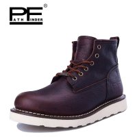 pathfinder PF 复古潮流大头男靴 户外靴 头层牛皮短筒时尚马丁靴