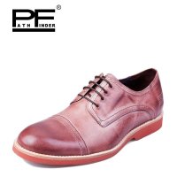 PF 头层牛皮商务休闲鞋 英伦复古潮流刷色低帮男鞋