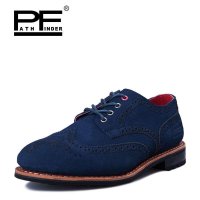 PF头层牛皮冲孔潮流商务休闲鞋 英伦时尚雕花镂空布洛克男鞋