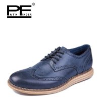 春季英伦潮流舒适商务休闲鞋 雕花镂空布洛克皮鞋