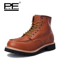 PF 复古潮流工装鞋 男士短筒皮靴 军警靴 时尚马丁靴
