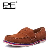 PF 新款潮流男士休闲皮鞋 时尚套脚懒人乐福鞋 帆船鞋