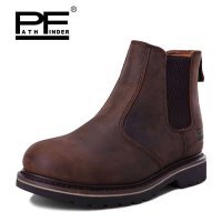 PF 时尚男士皮靴 复古经典机车靴 户外大头工装靴子