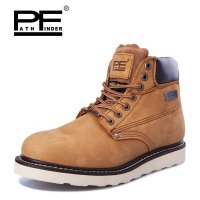 PF 美式时尚大头工装皮靴 男士复古潮流短筒马丁靴