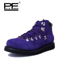 PF 复古潮流工装鞋 男士短筒皮靴 情侣款韩版时尚马丁靴