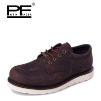 PF 头层牛皮大头工装鞋 复古时尚低帮板鞋 春季潮流男鞋