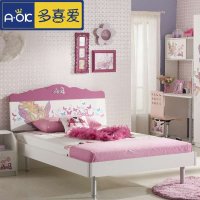 多喜爱家具 儿童单人床 男孩女孩排骨架床 儿童家具 1.2/1.5米单双人床 芭比图案床