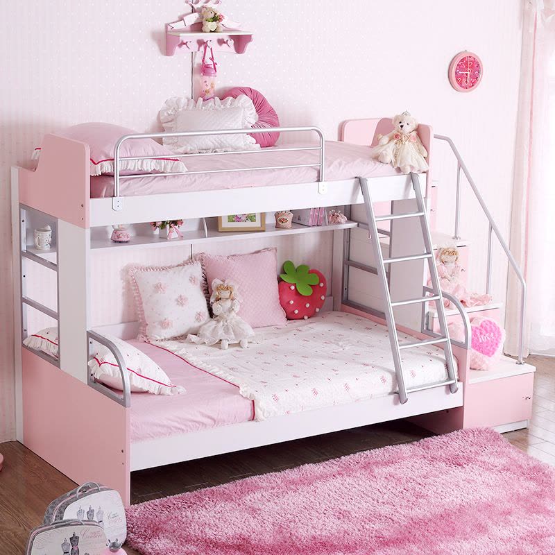 多喜爱儿童家具高低床子母床 上下床儿童床双层床 女孩男孩组合床图片