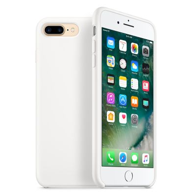 酷猫 苹果8 Plus手机壳官方同款液态硅胶外壳保护套 iPhone8Plus防摔后壳摄像头保护壳商务外壳5.5寸 白色-iPhone8Plus