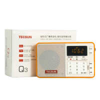 德生（Tecsun） Q3 袖珍式广播录音机数码音频播放器 插卡调频立体声收音机MP3播放机【黄色】