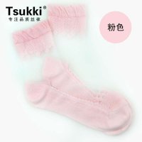 三双装TSUKKI夏季新款甜美蕾丝水晶玻璃丝提花短袜子女清新日系袜子SOW4202