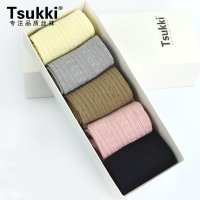 Tsukki优质透气吸汗防臭棉质五双礼盒装星期短袜 女 清新甜美 SOW2129