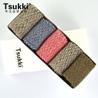 Tsukki复古波纹羊毛短袜礼盒五双装
