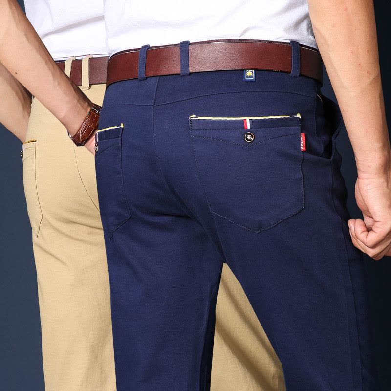 高弹力男士休闲裤直筒修身长裤青年男式商务宽松长裤图片