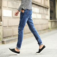 夏季薄款男士宽松灰色牛仔男大码5五分裤中裤马裤牛仔裤潮流