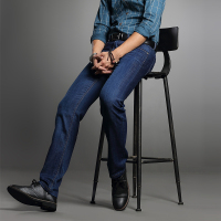弹力牛仔裤男 夏季修身直筒商务休闲男士牛仔长裤子青年