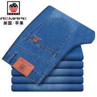 AEMAPE苹果弹力牛仔裤男秋冬款直筒男士青年春款休闲潮牌长裤