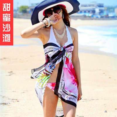 甜蜜沙滩 2014新款 韩版防晒披肩 性感比基尼必备沙滩巾 超大丝巾