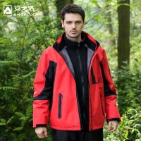 1212安戈洛3层男款冲锋衣带抓绒衣两件套保暖防风防水男款