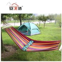安戈洛户外休闲带木棍单人全棉牢固吊床