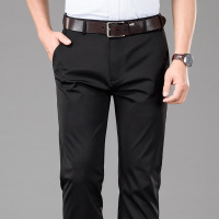 男士休闲裤春夏季薄款天丝男西裤宽松直筒商务男裤中年冰丝长裤子. SXTJDKH8087B