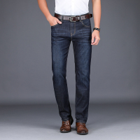 男士夏季牛仔裤男薄款中年休闲长裤直筒宽松大码男裤高弹 SXTJHND8939