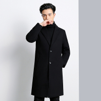 新款秋冬羊毛呢大衣男中长款无羊绒无双面呢男士呢子外套商务风衣 HN1802