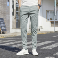 工作休闲裤子薄款宽松直筒百搭春秋男士长裤运动西裤夏季 BY1020