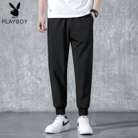 秋季潮牌针织灰色运动裤子男潮牌阔腿抽绳束脚裤篮球百搭宽松卫裤 DQ2111
