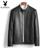 海宁真皮皮衣男绵羊皮外套立领夹克中年商务男装秋季单皮 SNX-L32A8268