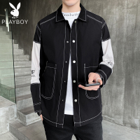 春秋薄款夹克翻领纽扣大口袋工装痞帅外套男潮流百搭简约休闲衣服 MD9901