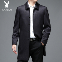 春秋男装新款中年外套商务男士风衣男中长款休闲夹克修身款大衣 WLAGf-2