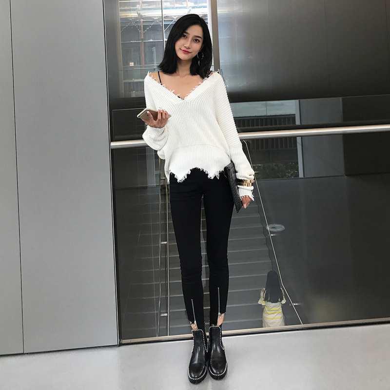 2017秋冬新款短靴头层牛皮橡胶底超纤皮欧美时代女靴子