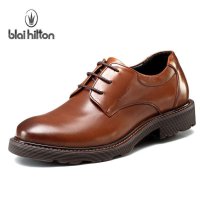 blai hilton/布莱希尔顿 男士春季商务休闲皮鞋真皮男鞋大头鞋子