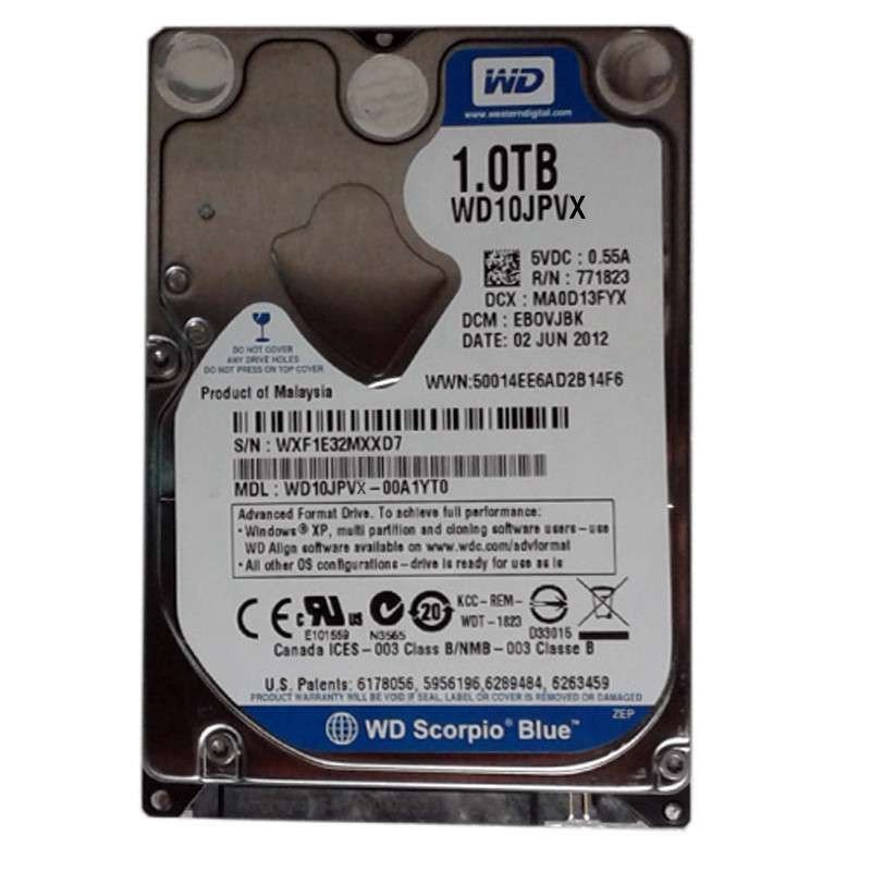 西部数据(WD)1TB笔记本硬盘5400转 SATA3 6GB/S(WD10JPVX)