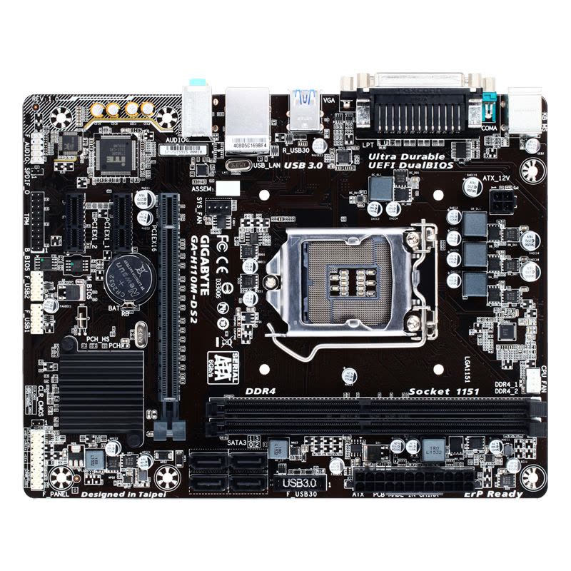 技嘉 GIGABYTE H110M-DS2 H110全固态电容 LGA1151带打印口主板图片