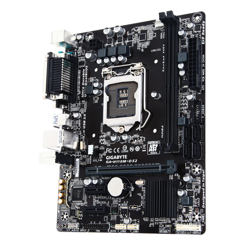 技嘉 GIGABYTE H110M-DS2 H110全固态电容 LGA1151带打印口主板