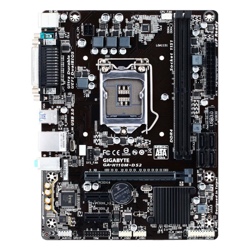 技嘉 GIGABYTE H110M-DS2 H110全固态电容 LGA1151带打印口主板图片