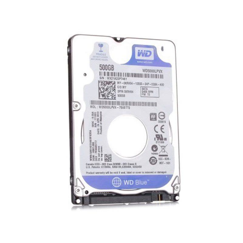 西部数据(WD)蓝盘 500G 5400转8M SATA3 6Gb/s 7mm笔记本硬盘(WD5000LPVX)图片