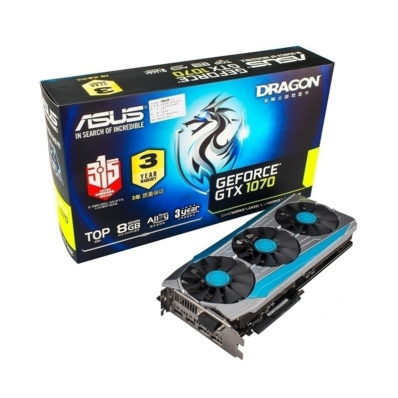 华硕（ASUS）DRAGON GTX1070-O8G 1657-1860MHz 8G/8GHz GDDR5 显卡