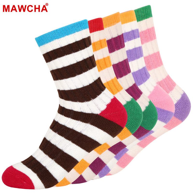 Mawcha 5双装儿童袜子毛线袜冬季加厚宝宝男女童中筒袜子保暖儿童袜子图片