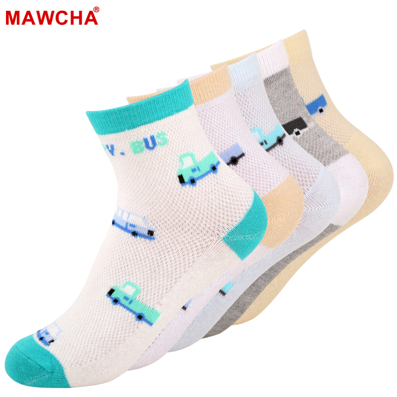 Mawcha 童袜儿童袜子男童棉袜可爱卡通中筒学生袜四季款6双装