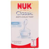 NUK通气仿真硅胶奶嘴（供0-6个月婴儿使用.大圆孔)单个盒装