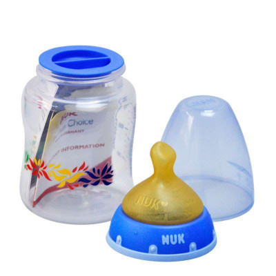 NUK 150ML PP 新型宽口彩色奶瓶 （带1号乳胶宽口仿真通气奶嘴）