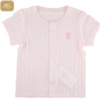 英氏内衣春夏款 婴幼儿纯棉提花内衣133633短袖对襟开衫